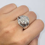 10K Gold Flower Ribbon Diamond Baguette Ring - additional product view 3