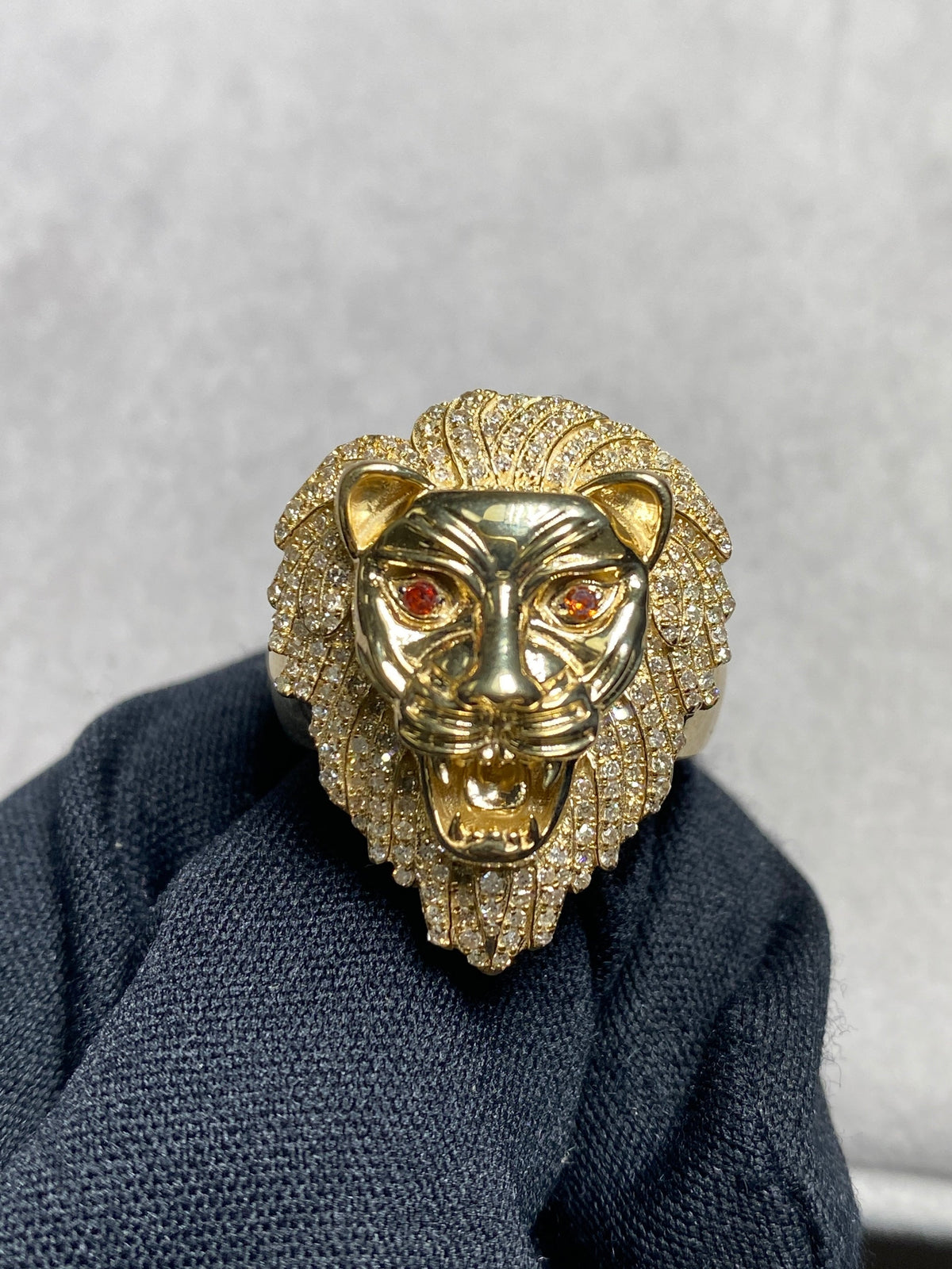 10K Gold Lion Diamond Ring - additional product view 2