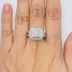 10K Gold Square Double Halo Diamond Ring - additional product view 3