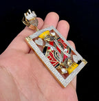 10K Gold Custom Jumbo King of Hearts Diamond Pendant - additional product view 3