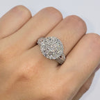 10K Gold Circle Large Stones Center Diamond Engagement Ring - additional product view 3