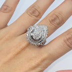 10K Gold Pear Diamond Baguette Jumbo Ring - additional product view 2