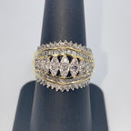 10K Gold Diamond Baguette Crown Ring - additional product view 5