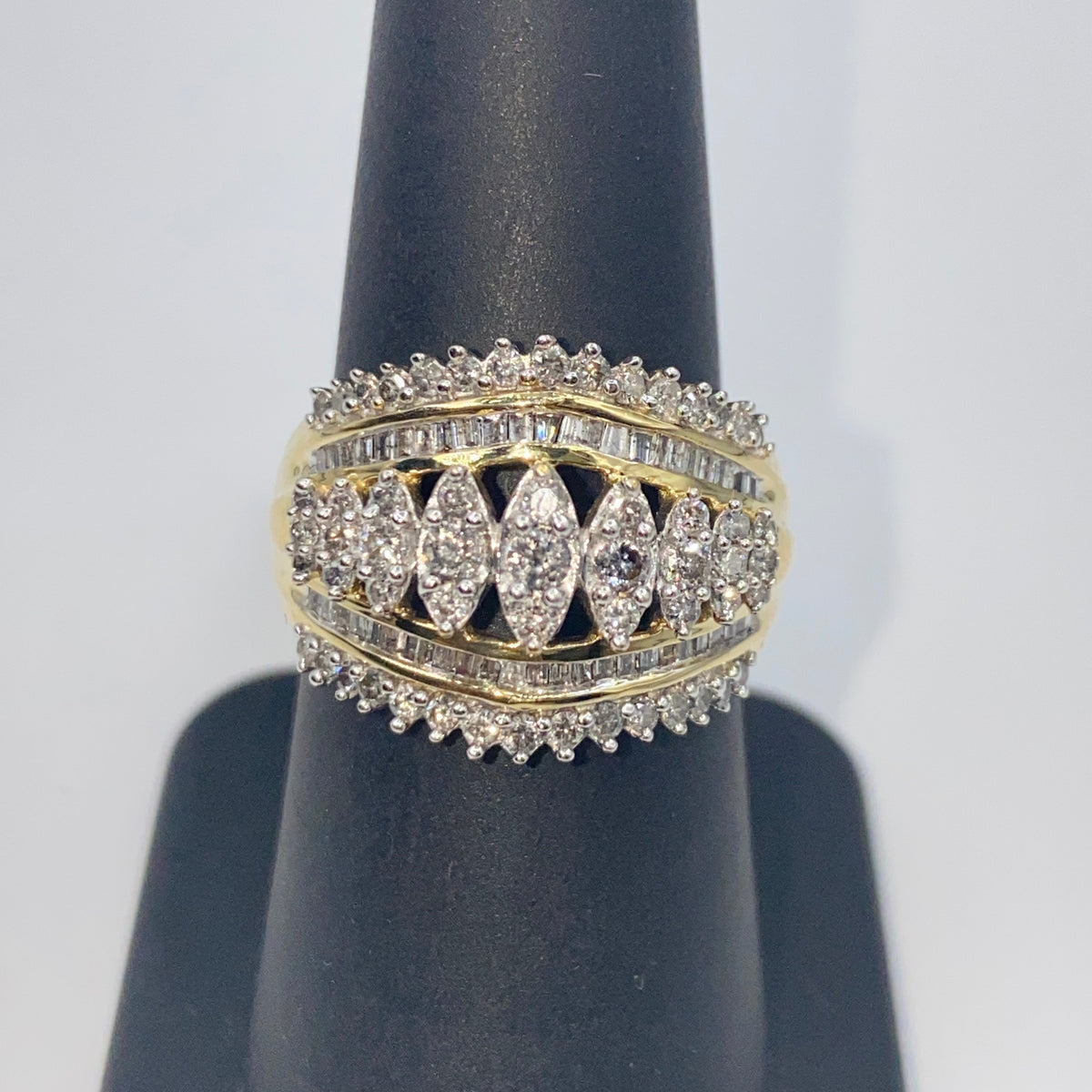 10K Gold Diamond Baguette Crown Ring - additional product view 5