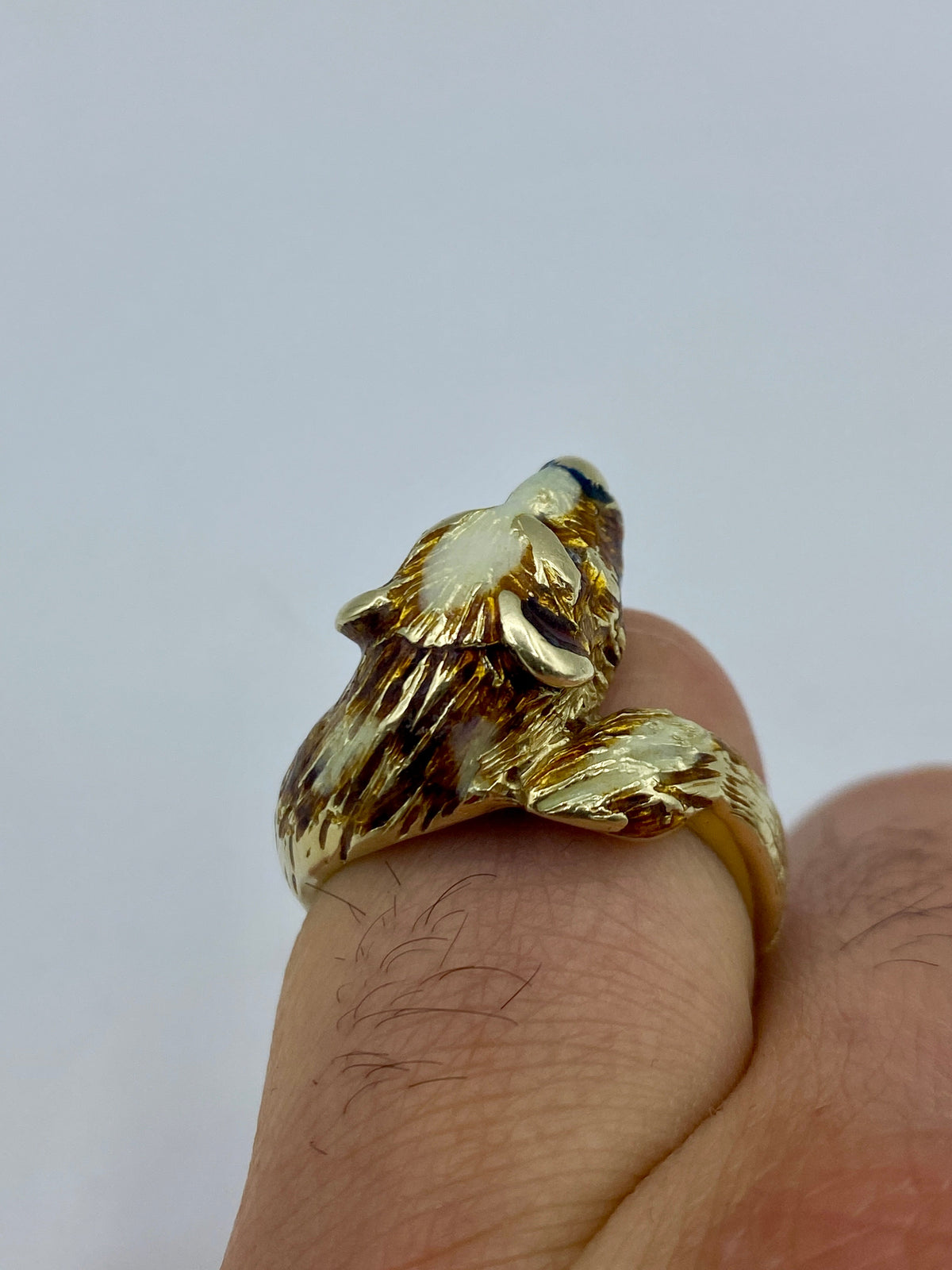 10K Gold Bear Diamond Ring Band - additional product view 7