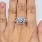 10K Gold Circle Square Halo Diamond Engagement Ring - additional product view 2