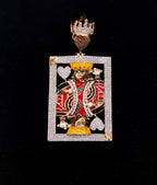 10K Gold Custom Jumbo King of Hearts Diamond Pendant - additional product view 5