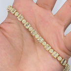 10K Gold 5.5mm Square Circle Link Diamond Baguette Tennis Bracelet 7 in - additional product view 4