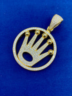 14K Gold Diamond Luxury Crown Pendant - additional product view 4