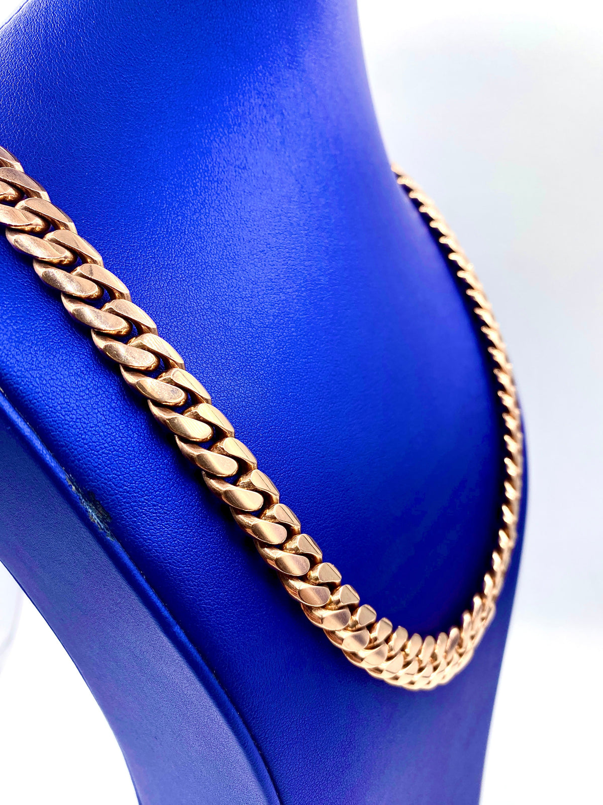 14K Solid Rose Gold Cuban Chain 12mm 28 in - additional product view 3