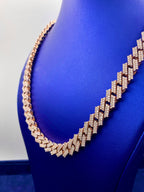14K 12.5mm Rose Gold Cuban Diamond Chain 23 in - additional product view 3