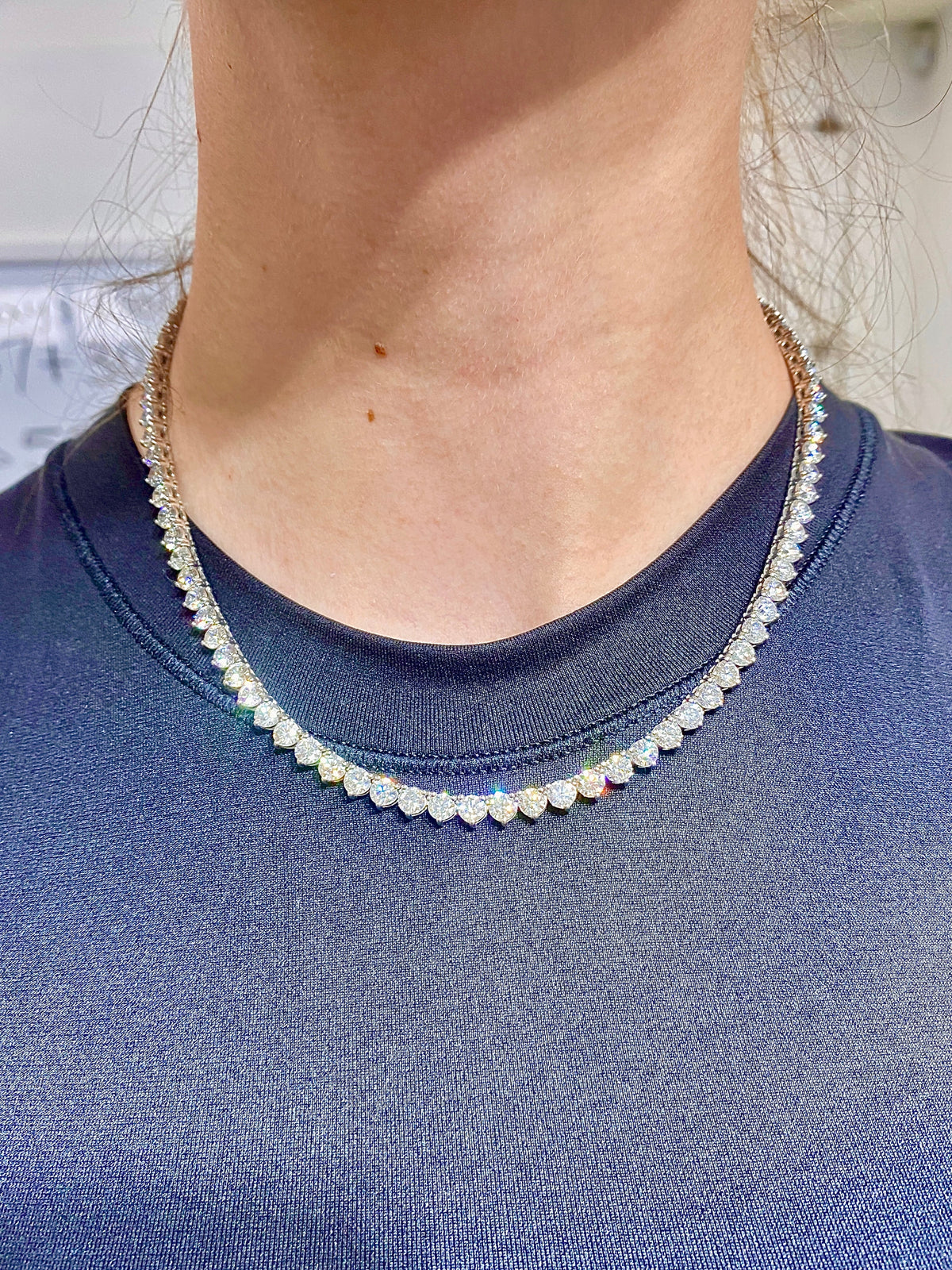 14K Gold Elegance Diamond Tennis Necklace - additional product view 6