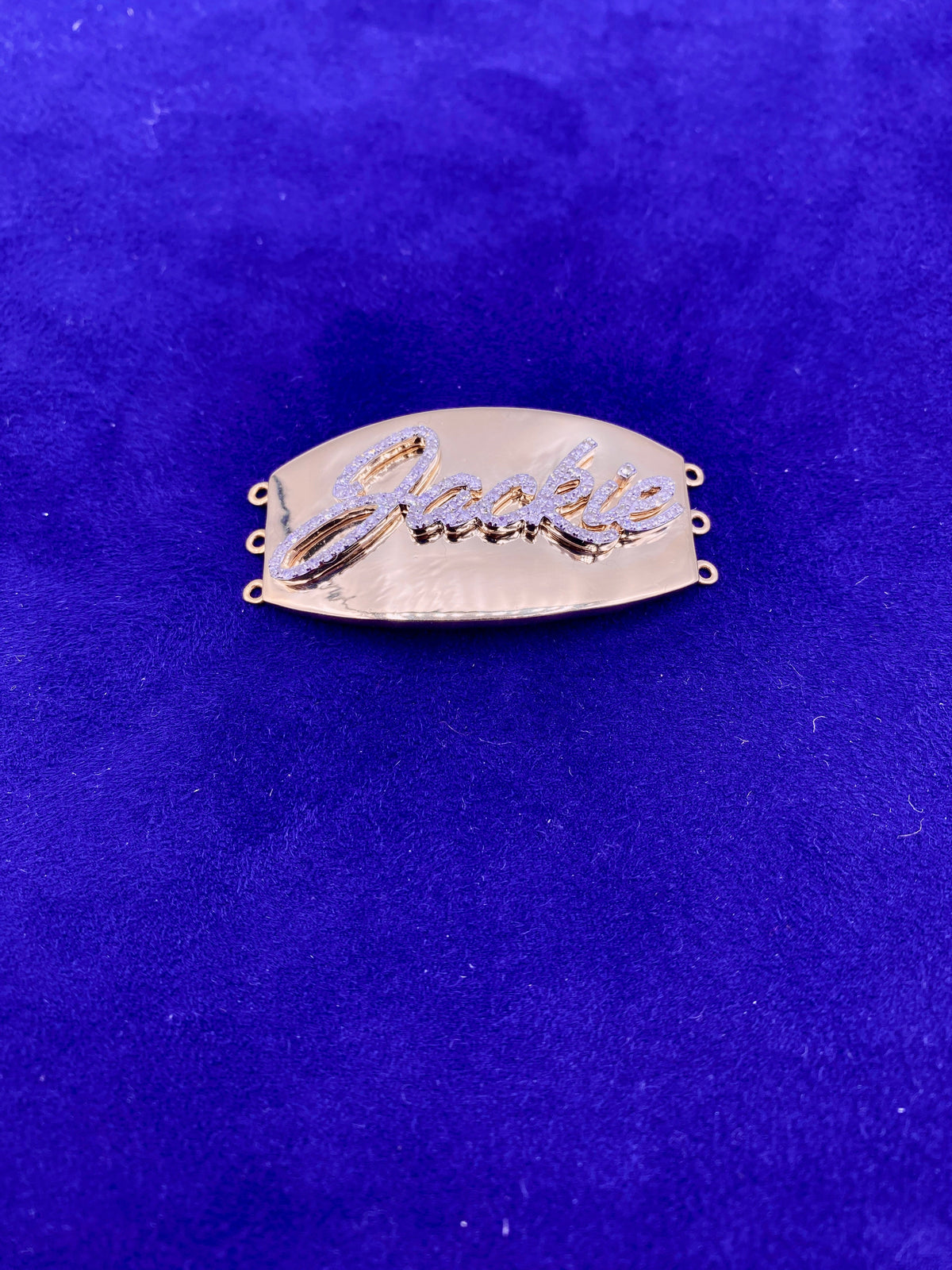 14K Gold Custom Diamond Bracelet Plate - additional product view 3