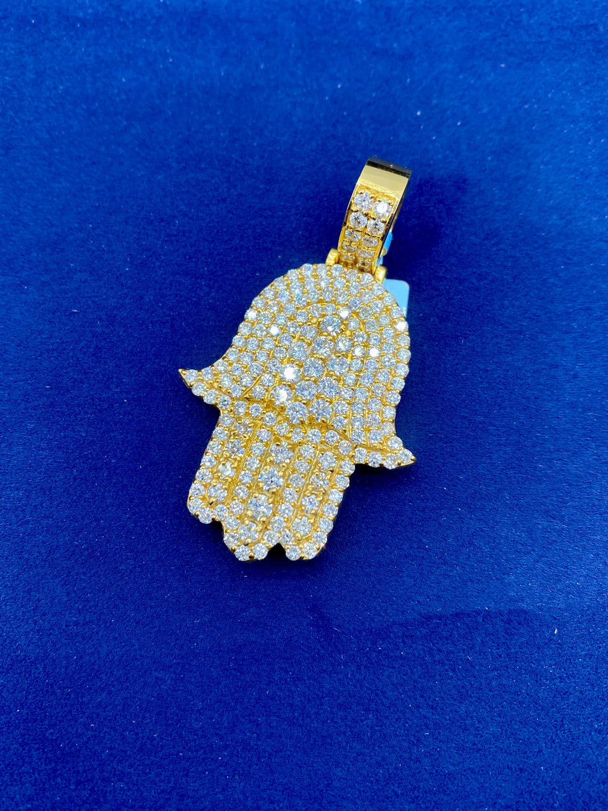 14K Gold Royal Hamsa Diamond Pendant - additional product view 2