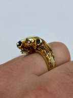 10K Gold Bear Diamond Ring Band - additional product view 4