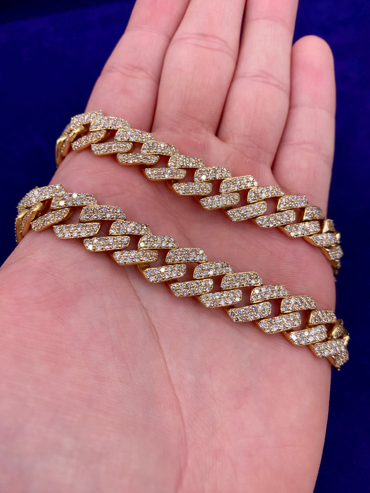 10K Gold 13mm Diamond Cuban Chain 22 in - additional product view 4