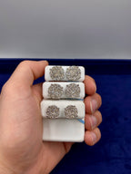 14K Gold Big Cluster Circle Diamond Earrings - additional product view 11