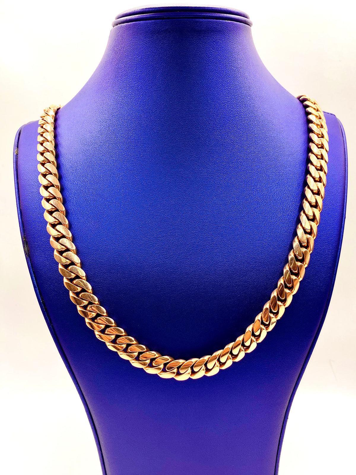 14K Solid Rose Gold Cuban Chain 12mm 28 in - additional product view 2
