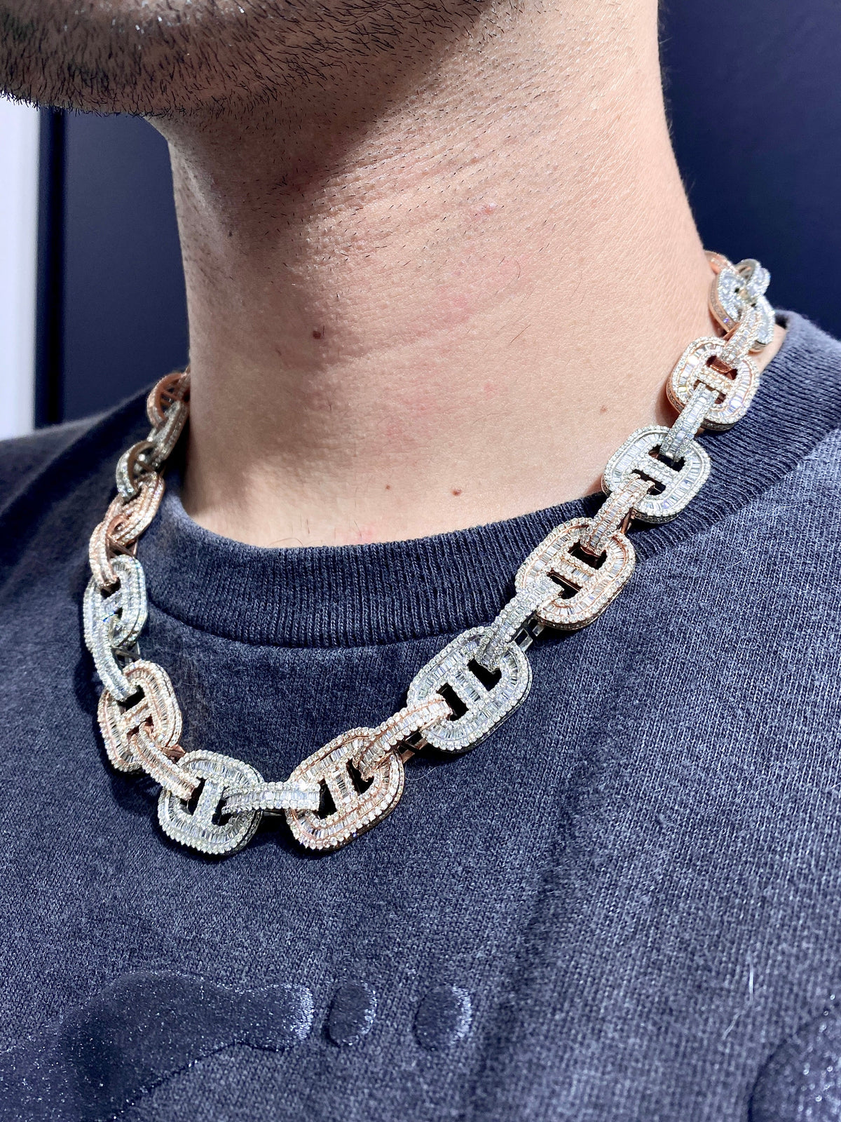 14K Gold Gucci Link Diamond Chain - additional product view 7