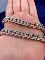 14K 12.5mm Rose Gold Cuban Diamond Chain 23 in - additional product view 5
