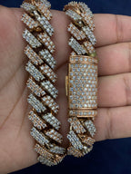 10K Gold Two-Tone Diamond Cuban Link Chain 16mm - additional product view 7