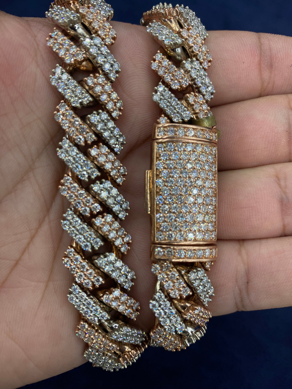 10K Gold Two-Tone Diamond Cuban Link Chain 16mm - additional product view 7