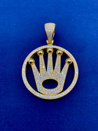 14K Gold Diamond Luxury Crown Pendant - additional product view 6