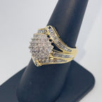 10K Gold Flower Ribbon Diamond Baguette Ring - additional product view 6