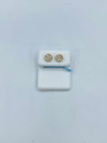 14K Gold Circle Diamond Earrings in yellow gold - close-up product photo