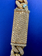 14K Gold Two-Tone Jumbo Diamond Cuban Chain 16.5mm - additional product view 6