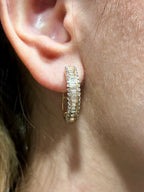 14K Gold Baguette Gap Hoop Diamond Earrings - additional product view 2
