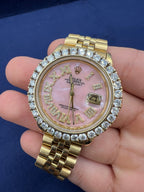36mm Rolex Datejust Diamond Dial Pink Pearl Face Watch - additional product view 2