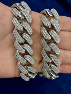 14K White Gold Jumbo Diamond Cuban Chain 20mm - additional product view 7