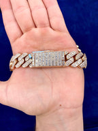14K 18.5mm Rose Gold Baguette Cuban Diamond Chain 22 in - additional product view 5