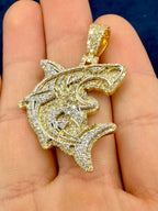 10K Gold 3D Shark Diamond Pendant - additional product view 5