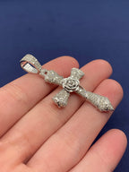 14K Gold La Rosa Cross Diamond Pendant - additional product view 4