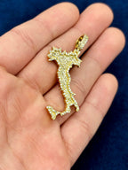 14K Gold Big Italy Boot Diamond Pendant - additional product view 4