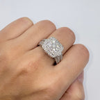 10K Gold Square Double Halo Diamond Ring - additional product view 4