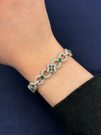 10K Gold Infinity Flower Diamond & Green Gemstone Bracelet - additional product view 7