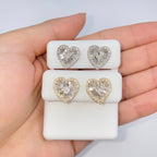 14K Gold Parisian Heart Diamond Baguette Earrings - additional product view 16