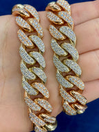 14K Gold Two-Tone Jumbo Diamond Cuban Chain 16.5mm - additional product view 7