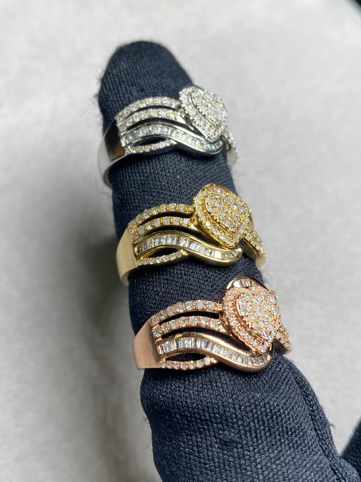 10K Gold Elegant Heart Diamond Ring - additional product view 3