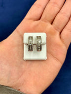 14K Gold Small Baguette Ladder in and Out Hoop Diamond Earrings - additional product view 9