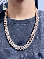 14K 12.5mm Rose Gold Cuban Diamond Chain 23 in - additional product view 7