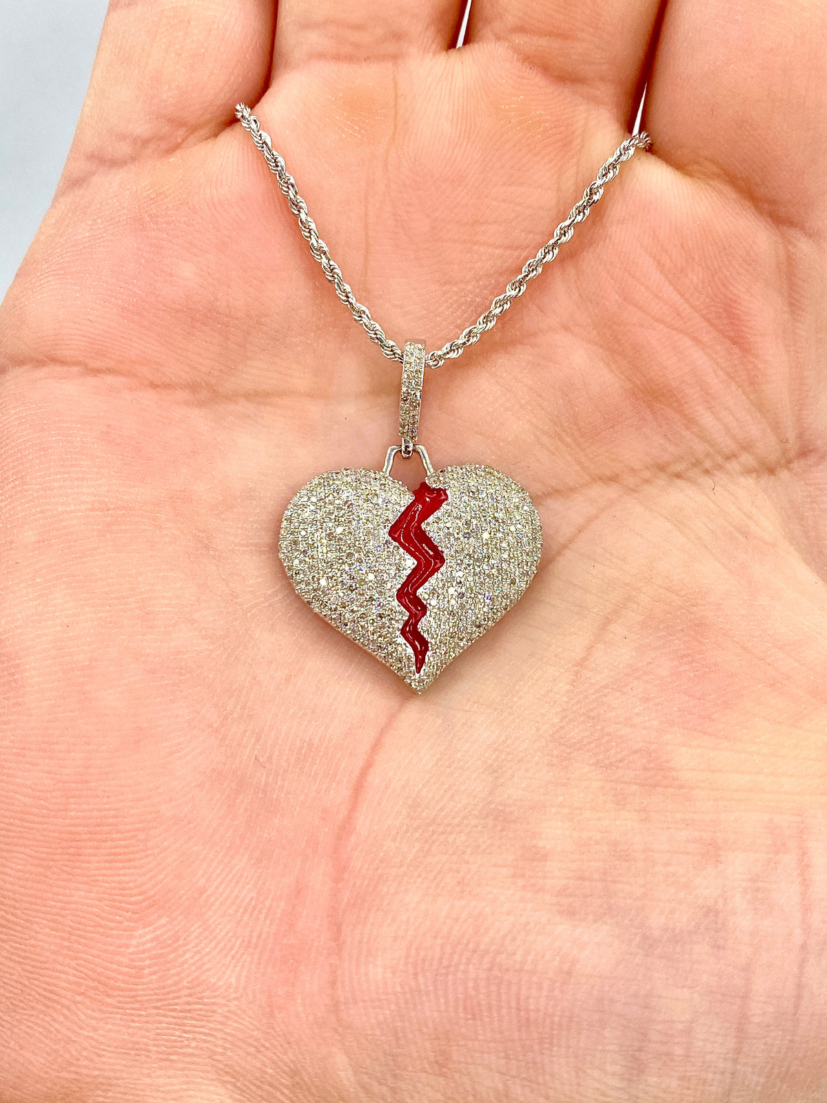 14K Gold Broken Heart Diamond Pendant - additional product view 6
