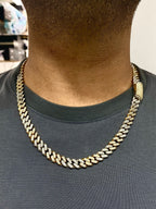 10K Gold 9.5mm Cuban Link Diamond Chain 22 in - additional product view 6