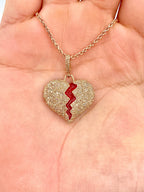 14K Gold Broken Heart Diamond Pendant - additional product view 8