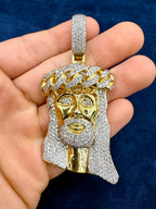 14K Gold Cuban Style Jesus Piece Diamond Pendant - additional product view 2