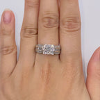 10K Gold Square Princess Cut Diamond Baguette Engagement Ring - additional product view 2