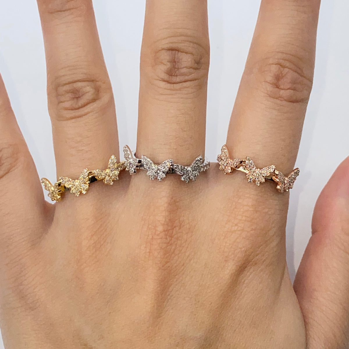 14K Gold Hashira Butterfly Diamond Ring - additional product view 3